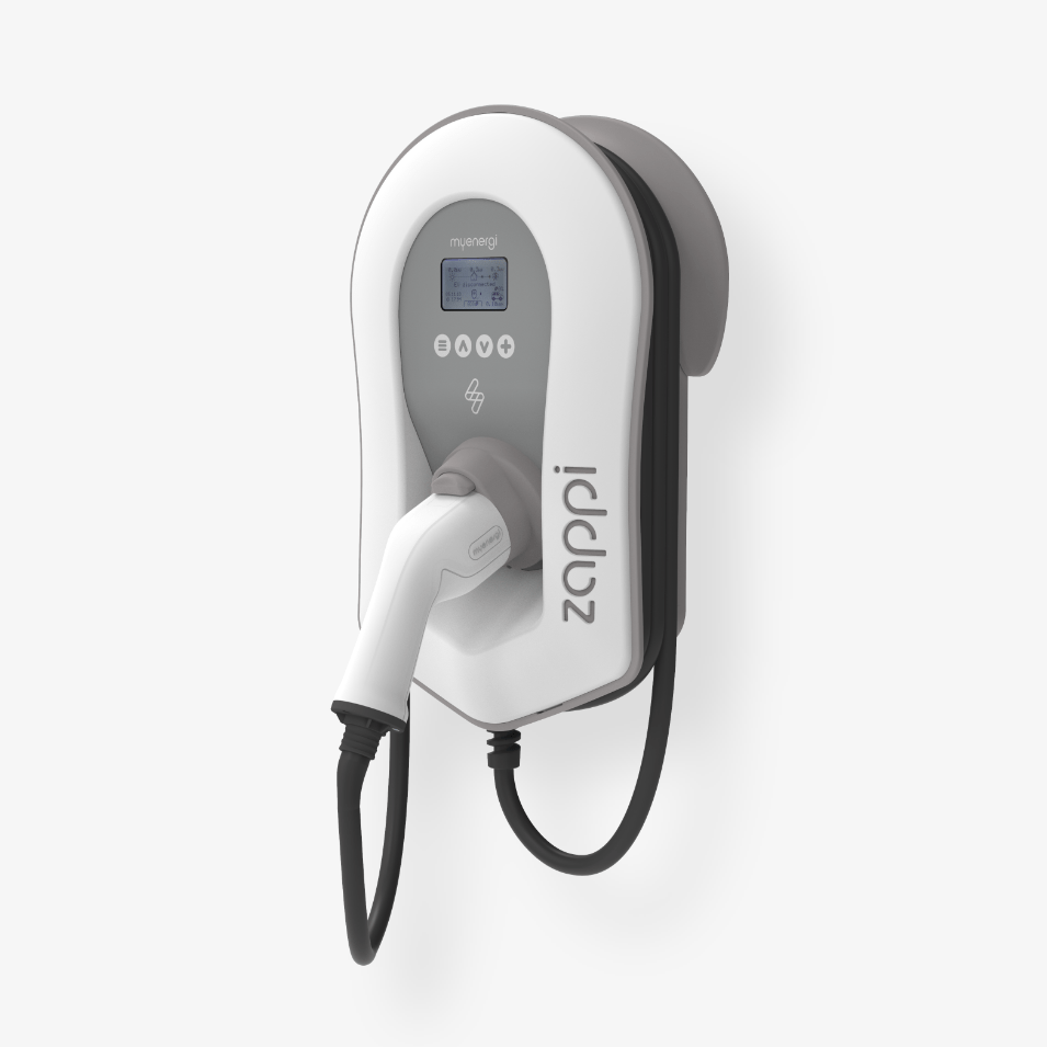 zappi ev charger white tethered