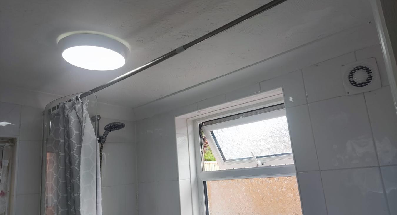 New bathroom extractor fan & light in Eastleigh