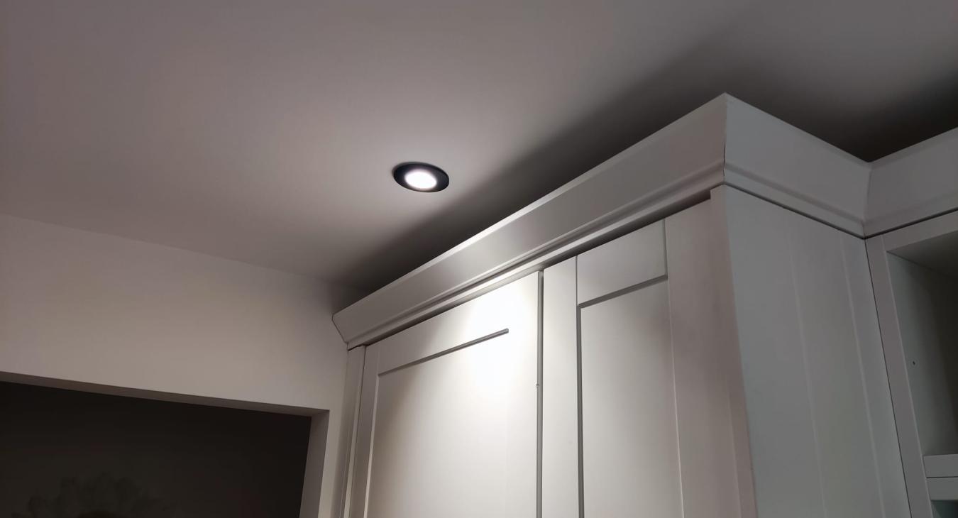 spotlight installation in bathroom